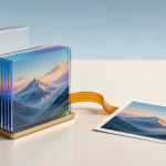 A layered translucent photo object transforms into a flat compatible photo while the source stays archived