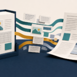 A fixed-layout document is reorganized into a flexible editable document