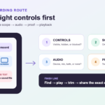 An Android screen recording routed through controls, scope, audio, proof, and playback checks