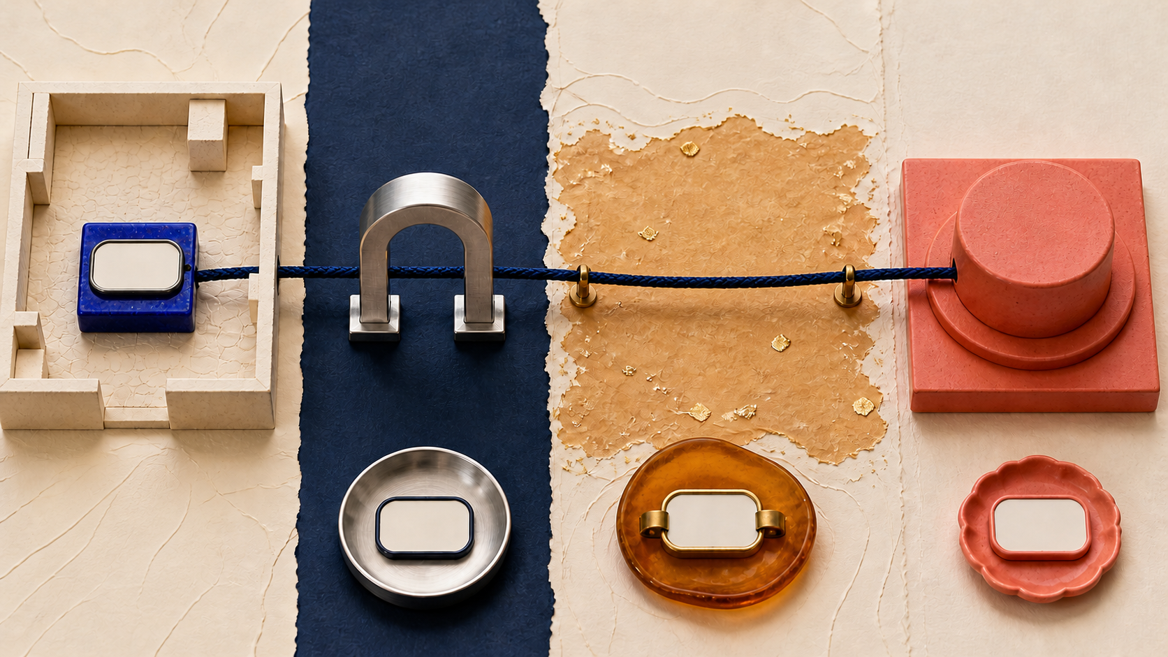 Four blank address tokens mark device, gateway, public, and service network boundaries