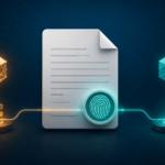 A digital document connected to distinct private signing and public verification keys by a cryptographic seal