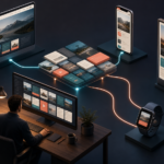 An editor managing modular content distributed to several digital screens
