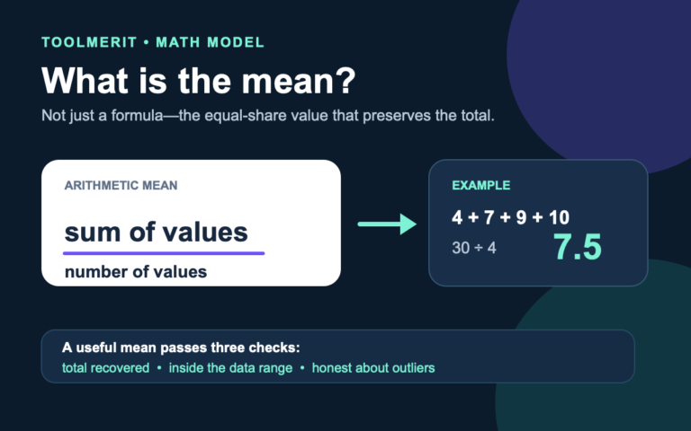 Unequal values balancing into an arithmetic mean with sum divided by count