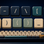 Enlarged punctuation keys including colon, slash, hyphen, brackets, braces, and vertical bar